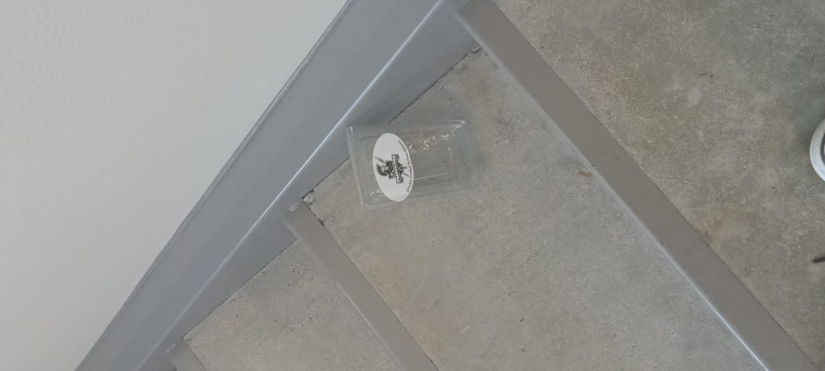 Trash left behind on stairs