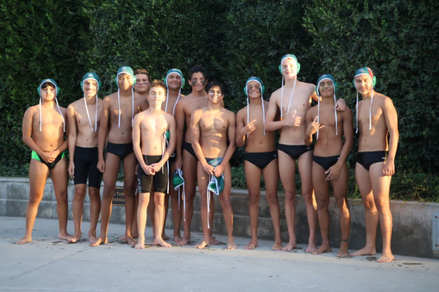The boys water polo team their win against Hanford West!