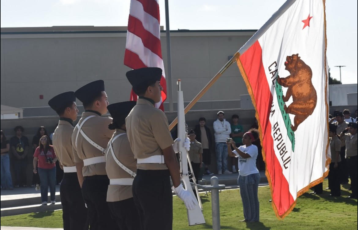 Color Guard displaying the flags.  