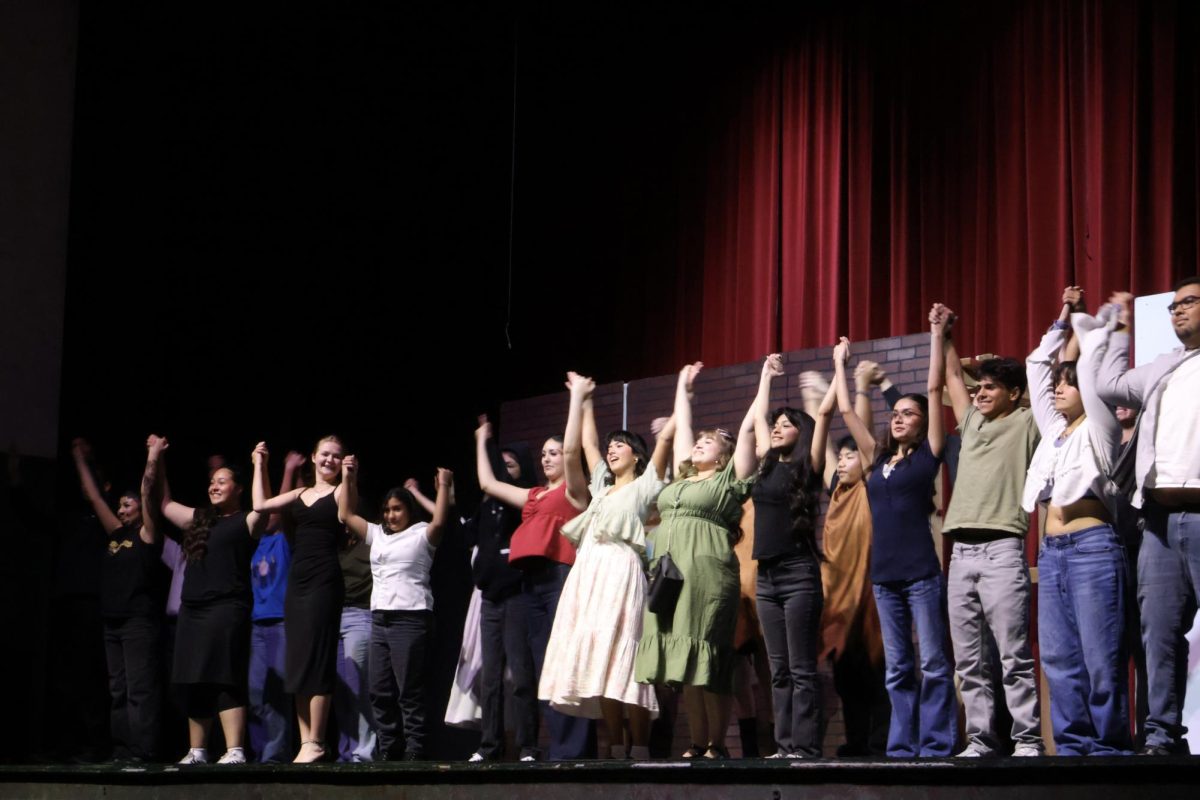 The full cast of the show takes a bow.